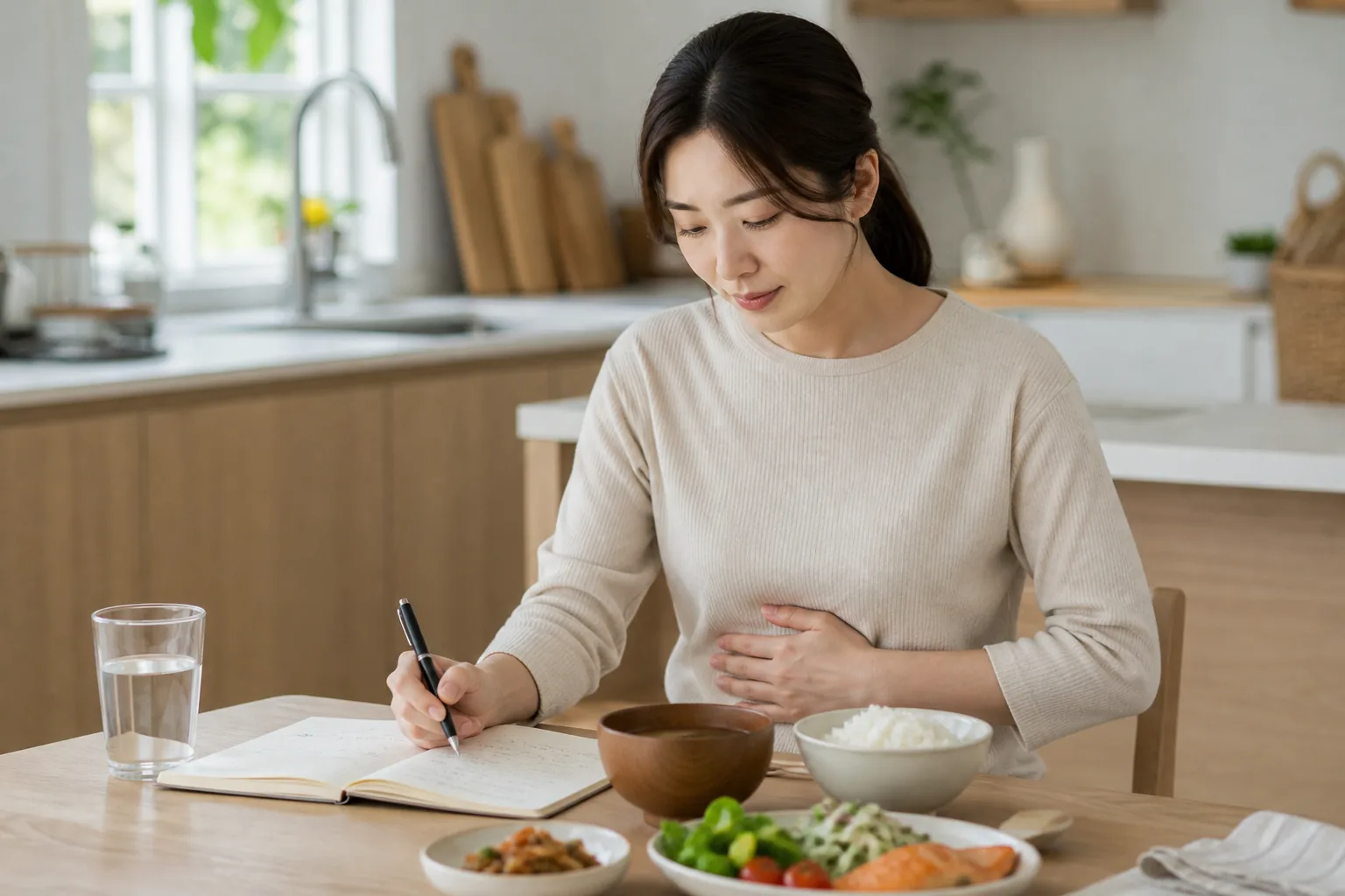 소화기클리닉 진료 주제를 표현한 자연스러운 장면